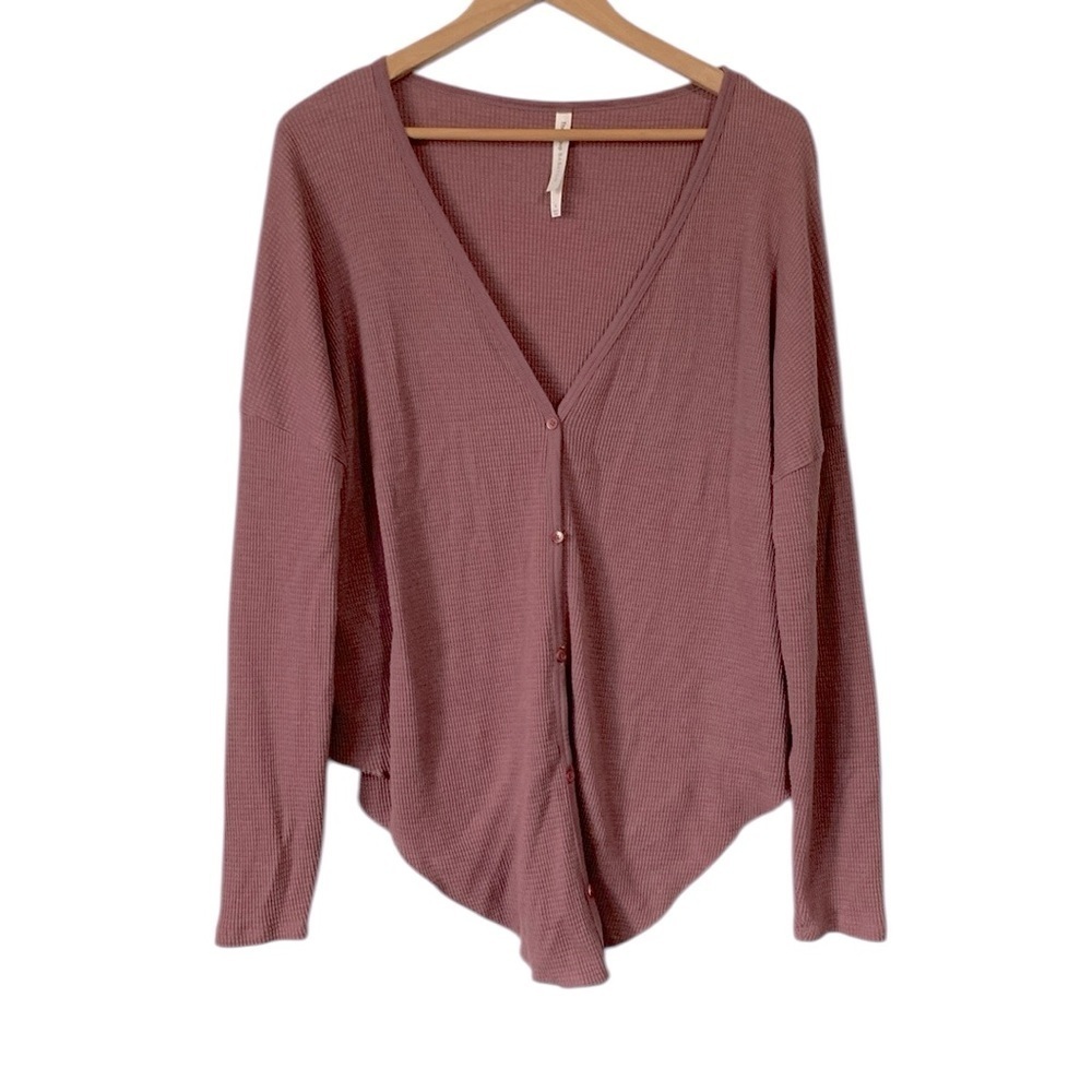 Aritzia The Group Babaton Thermal V-Neck Lounge Cardigan Sweater size Small